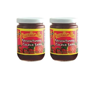 Hawaiian Sun Jelly and Jam Variety Pack One 10 oz glass jars Tropical Sweet fruits directly from the islands (Strawberry Guava Jam 2)