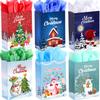 24Pcs Christmas Gift Bags with Tissues, Small Christmas Bags for Gift with Handle, Xmas Treat Paper Bag for Kids Adults Party Supplies view 1