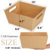 DEAYOU 10 Pack Gift Basket Empty, 10" x 8" Kraft Basket With Handle, 5 LB Cardboard Gift Baskets Market Tray, Large Brown Paper Baskets Holder Container for Wine, DIY, Food, Snacks, Crafts, Easter view 2