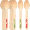 Hoolerry 100 Pcs Disposable Christmas Wooden Spoons 5.5'' Hot Cocoa Chocolate Candy Cane Winter Tasting Bar Spoons for Cake Coffee Ice Cream(Red, Green,Merry Style) view 1