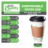 16 oz Compostable Paper Cups with Black Dome Lids and Sleeves - Biodegradable Disposable White Paper Coffee Cups PLA Lined - Eco-friendly Hot and Cold Drinking Cups (1000) view 2