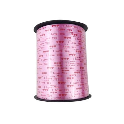 Birthday Ribbon 500 Yards Happy Birthday Printed Crimped Curling Ribbon Balloon String Roll Gift for Fabric Ribbon Party Festival Art Craft Hair Gifts Wrapping Balloons Decor Florist Flowers (I Love)