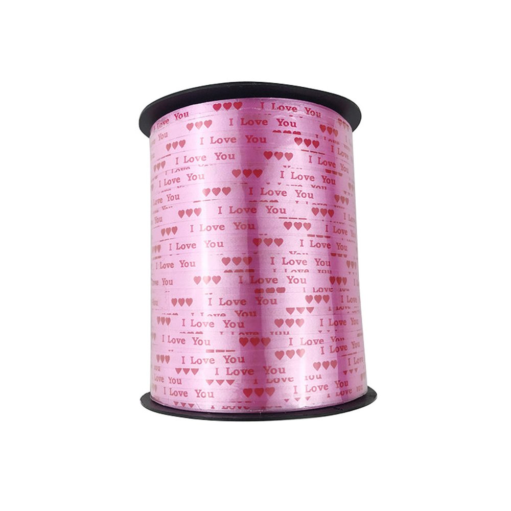 Birthday Ribbon 500 Yards Happy Birthday Printed Crimped Curling Ribbon Balloon String Roll Gift for Fabric Ribbon Party Festival Art Craft Hair Gifts Wrapping Balloons Decor Florist Flowers (I Love)