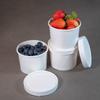 DHG PROFESSIONAL 250 Sets White Paper Food Containers With Vented Lids, To Go Hot Soup Bowls, Disposable Ice Cream Cups (12oz) view 3