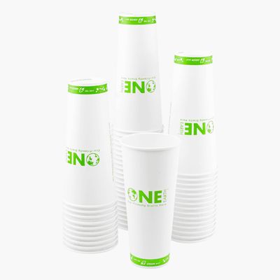 KARAT EARTH 24oz Eco-Friendly Paper Hot Cups - One Cup, One Earth (90mm) - 500 ct