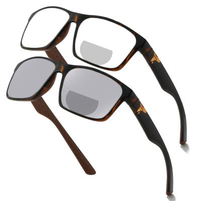 Transition Photochromic Bifocal Reading Glasses for Mens and Womens Sports resbyopic driving cycling Readers sunglasses (leopard, 1.25, multiplier_x)