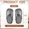 Jecery 2 Pairs Microfiber Cleaning Mop Slippers for Floor Cleaning House Mop Shoes Men and Women Washable Unisex Dusting Slippers Dirt Tool Supplies(Large,Gray) view 2