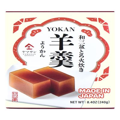 YAMASAN KYOTO UJI Yokan Japanese Traditional Wagashi Sweets - Sweet Koshian Anko Paste Jelly Cake, Wasanbon Sugar, No Coloring, Gluten Free, Made in Japan 240g(8.4OZ)