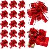 WILLBOND 20 Pieces 6 Inch Pull Bows Gift Wrapping Ribbon Pull Bows for Valentine Wedding Baskets Christmas Multicolor Wrap Accessory for Gift Present Holiday Decor(Red) view 1
