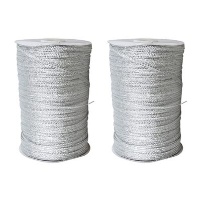 ECYC 2 PCS 20 Yards 1/8"(3mm) Metallic Glitter Ribbon, Gift Wrapping Ribbon Decorative Ribbon for DIY Crafts Wedding Birthday Party Decoration,Silver