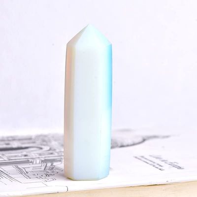 1PC Natural Crystal Column Quartz Rock Mineral Specimen Crystal Point Quartz Rainbow Wand Home Decor Stone,Opal,50-60mm