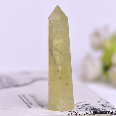 1PC Natural Crystal Column Quartz Rock Mineral Specimen Crystal Point Quartz Rainbow Wand Home Decor Stone,Citrine,70-80mm