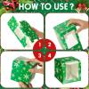50 Set Christmas Kraft Candy Apple Boxes with Hole Sticks and Ribbons 4x4x4'' Window Clear Favor Boxes Candied Cake Cookies Chocolate Caramel Apple Boxes Gift Treat Boxes for Wedding Party (Snowflake) view 3