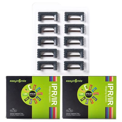 SNAWOP Dental Polishing Strips 2 Packs Orthodontic Interproximal Reduction IPR/IR System Single Hand Use Teeth Enamel Kit (Gray)
