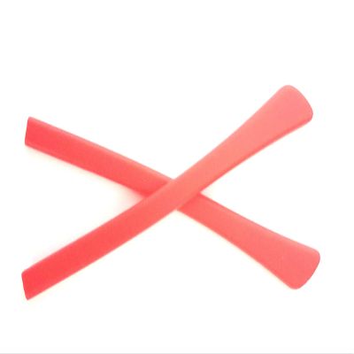 Caulo Silicone Rubber Rectangle Hole Anti-Slip Ear Sock Pieces Tube Temple Sleeves for Glass Sunglass Frames TT007 (Red - 1 Pair)