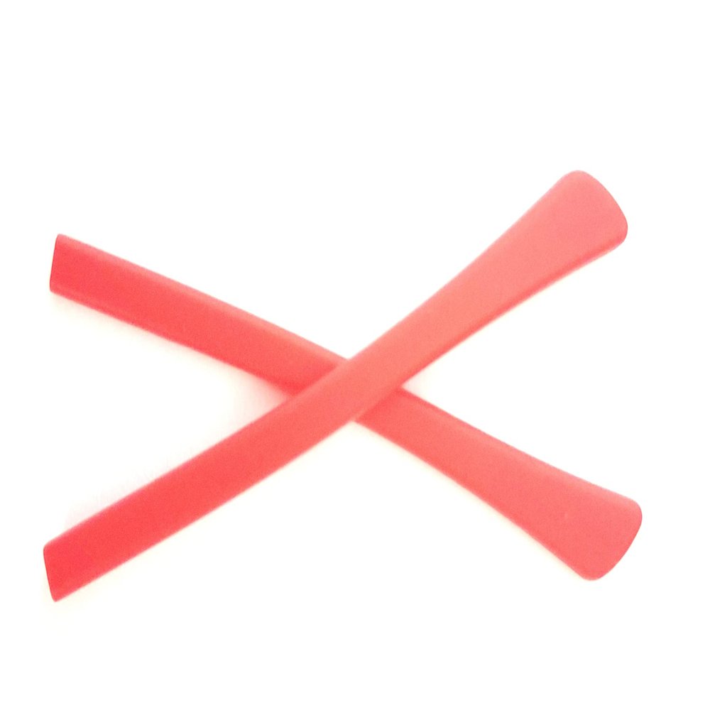 Caulo Silicone Rubber Rectangle Hole Anti-Slip Ear Sock Pieces Tube Temple Sleeves for Glass Sunglass Frames TT007 (Red - 1 Pair)