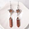 1PC Natural Crystal Earrings Crystal Ore Magic Crystal Hexagon Pillar Earrings Female Jewelry DIY Gift,Golden Sand view 1