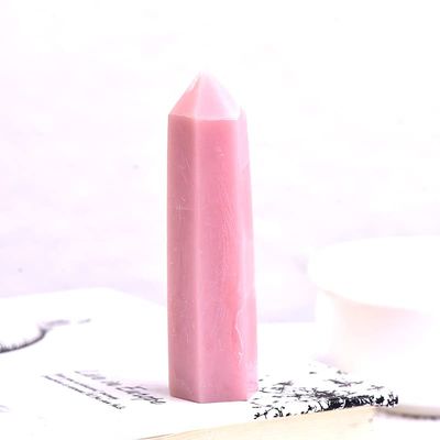 1PC Natural Crystal Column Quartz Rock Mineral Specimen Crystal Point Quartz Rainbow Wand Home Decor Stone,Powder Opal,50-60mm