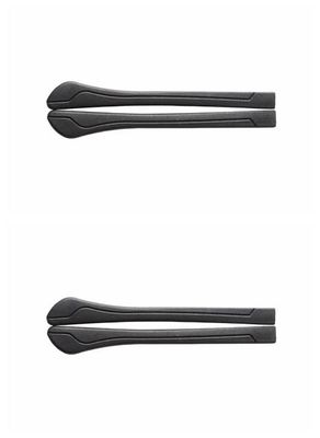 Caulo Silicone Rubber Rectangle Hole Anti-Slip Ear Sock Pieces Tube Wire Temple Sleeves for Glass Sunglass Frames TT008 (Black - 2 Pairs)
