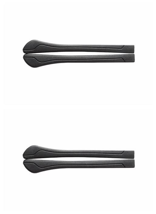 Caulo Silicone Rubber Rectangle Hole Anti-Slip Ear Sock Pieces Tube Wire Temple Sleeves for Glass Sunglass Frames TT008 (Black - 2 Pairs)