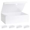 Purple Q Crafts 5 Pack White Hard Gift Box With Magnetic Closure Lid 10.5"x7"x3" Rectangle Favor Boxes With White Glossy Finish (5 Boxes) view 1