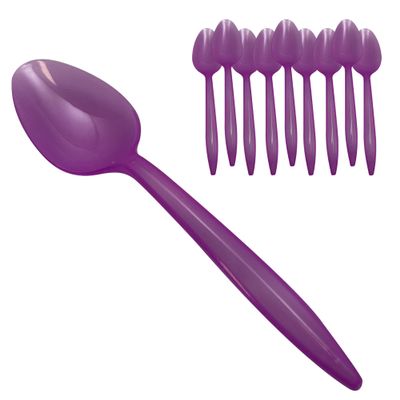 MT Products Disposable Color Changing Plastic Spoons Medium Weight - Pink to Purple - Perfect for Hot and Cold Food - Pack of 50
