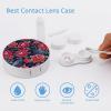 PutDiDi Roses With Eyeballs Contact Lens Case Box Holder Container with Mirror Portable Eye Contact Holder Travel Kit with Lens Cleaner Solution Bottle Tweezers Outdoor Office Daily view 3
