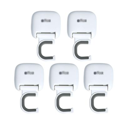 CTVR Wall Mount Broom Holder, c Type Hook Mop Rack & Mop Grippers, Anti-Slip Self Adhesive Mops Stand, Plastic Mop Holder for Home Kitchen Laundry Bathroom (Size : 5 Pieces)