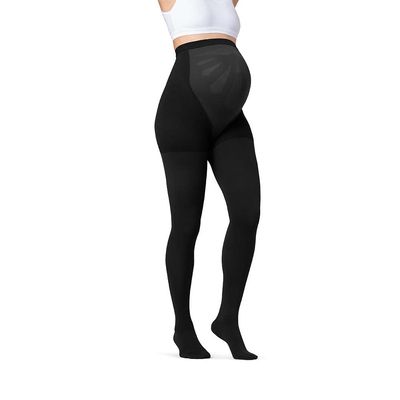 JOBST Maternity Opaque Compression Stockings, 15-20 mmHg, Waist High, Closed Toe, Black, Medium