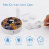Cat Pumpkin Halloween Contact Lens Case Box Holder Container with Mirror Portable Eye Contact Holder Travel Kit with Lens Cleaner Solution Bottle Tweezers Outdoor Office view 3