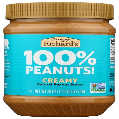 Crazy Richard's Natural Creamy Peanut Butter, 26 Ounce (Pack of 6)