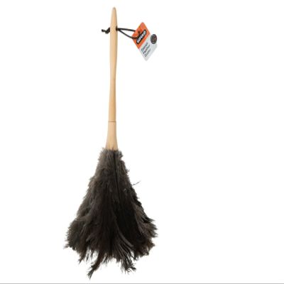 Superio Ostrich Feather Duster Fluffy Dust Remover, with Wooden Handle Reusable for Cleaning Homes, Ceilings, and Furniture (3 Pack) (1 Pack)