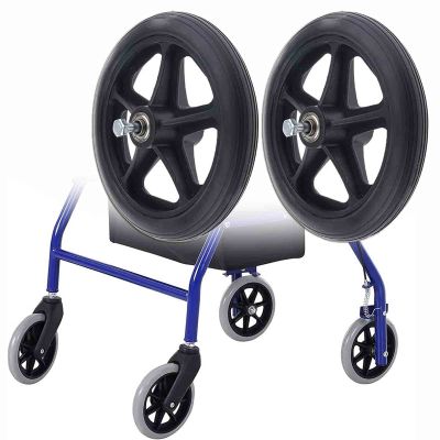 MOFOCO Pack of 2 Solid Wheels, Wheelchair Wheels Accessories Replacement for Rollators, Walker Wheels, Many Standard Wheelchairs (Color : A, Size : 7in)