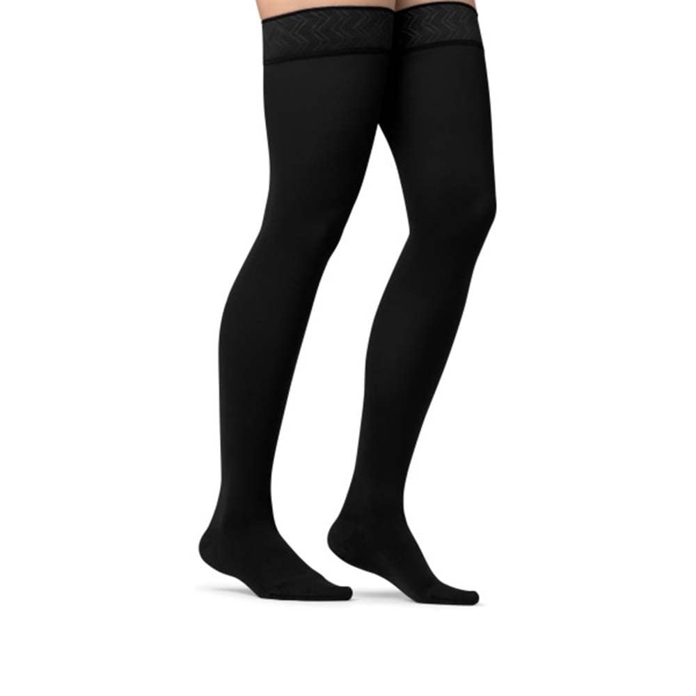 JOBST Maternity Opaque Compression Stockings, 20-30 mmHg, Thigh High, Closed Toe, Black, Small