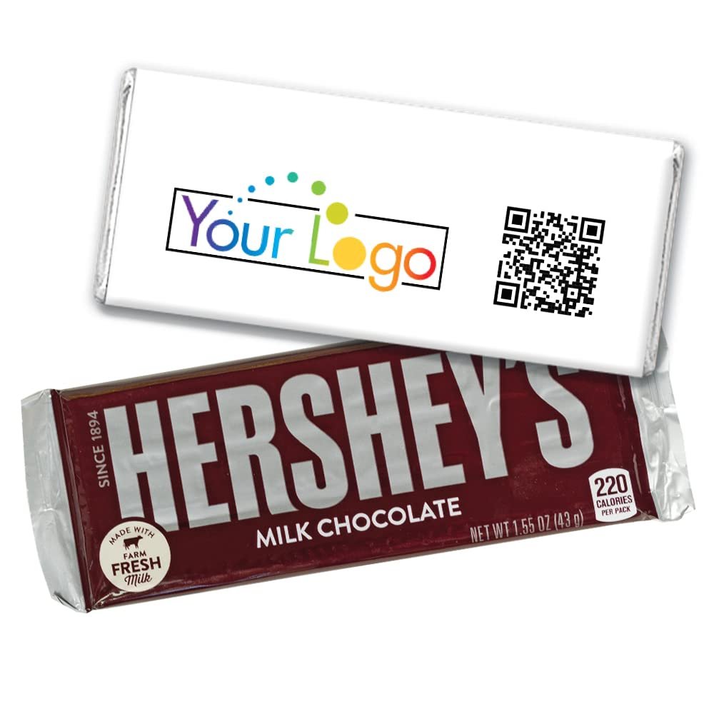 250ct Promotional Products Add Your Logo & QR Code Candy Chocolate Bar (250 Pack) Grand Opening Business Giveaways