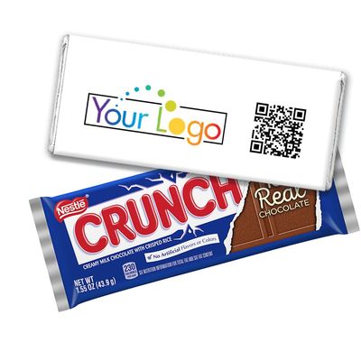 48ct Custom Candy Promotional Products Add Your Logo & QR Code Chocolate Crunch Bars