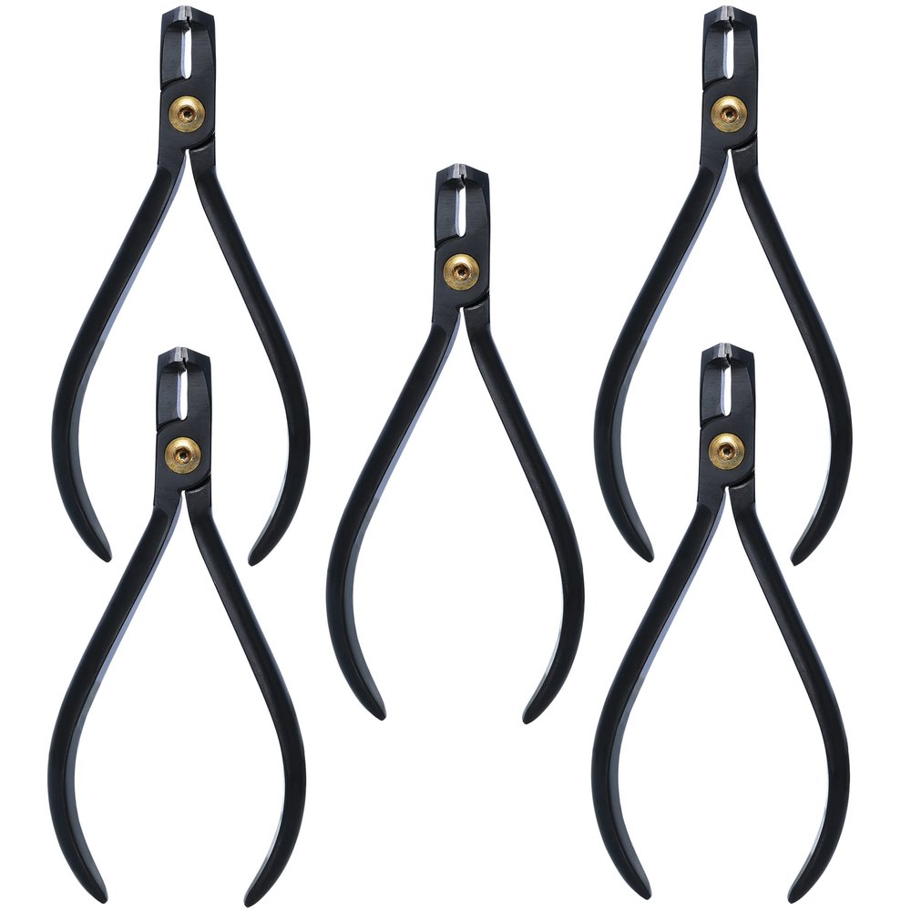AAProTools Limited Edition 5 Piece Black Coated Color TC Distal End Cutter Hold & Cut Hard and Soft Wire Orthodontic Instruments