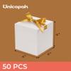 UnicoPak 50 Pack 4x4x4 White Gift Boxes, Elegant Small Gift Boxes with Lids for Birthday Wedding Holiday Christmas, Gift Box for Ornaments Treats Candle Mug Crafting view 2