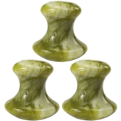 Beavorty 3Pcs Jade Massage Stones Mushroom Shape Essential Oil Hot Stones Crystal Massages Warmer for Home Spa Relaxing Healing Scraping Massaging Board