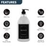 Calindiana Modern Farmhouse Bleach Liquid Laundry Detergent Dispenser for Laundry Room Decor and Organization, PET Plastic Landry Soap Containers with Water Resistant Label, Clear 64oz view 2