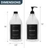 Calindiana Modern Farmhouse Bleach Liquid Laundry Detergent Dispenser for Laundry Room Decor and Organization, PET Plastic Landry Soap Containers with Water Resistant Label, Clear 64oz view 3