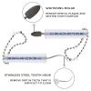 BLMHTWO 2 Pcs Metal Toothpick,Dental Picks Metal Travel Dental Pick Plaque Remover Cleaning Tools with Keychain and Stand Box view 3