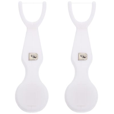 Healifty 2 Pcs Replaceable Floss Holder Floss Portable Rack Natural Abs Handle Practical Teeth Care Tool