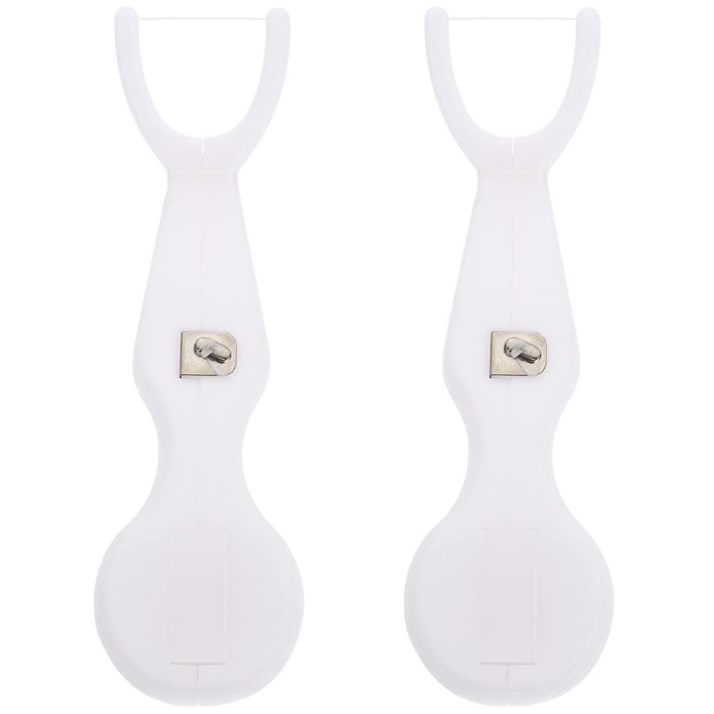 Healifty 2 Pcs Replaceable Floss Holder Floss Portable Rack Natural Abs Handle Practical Teeth Care Tool