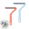 2pcs Double-Sided Electrostatic Hair Removal Brush, Household Manual Hair Remover, TPR Material Not Hurt The Clothes (Orange+Blue) view 1