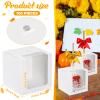 Henoyso 100 Pcs Candy Apple Boxes with Hole Caramel Apple Boxes 4 x 4 x 4 Inch Gift Box Cookies Chocolate Container with Clear Window for Harvest Autumn Party Wedding Baby Shower(White) view 2