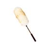 iHUFeather Lambs Wool Extendable Household Cleaning Duster 64" Wall Duster Cleaner with Stainless Steel Long Handle and Extension Pole for Cleaning High Ceiling Fan Interior Roof, Yellow&White view 1