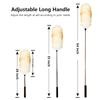 iHUFeather Lambs Wool Extendable Household Cleaning Duster 64" Wall Duster Cleaner with Stainless Steel Long Handle and Extension Pole for Cleaning High Ceiling Fan Interior Roof, Yellow&White view 3