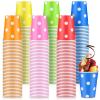 Hoolerry 240 Packs 9oz Paper Cups, Multicolor Paper Disposable Coffee Cups Hot or Cold Beverage Drinking Dots Cups for Chocolate Cocoa Dessert Cup for Christmas Wedding Event Party(Dot) view 1