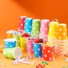 Hoolerry 240 Packs 9oz Paper Cups, Multicolor Paper Disposable Coffee Cups Hot or Cold Beverage Drinking Dots Cups for Chocolate Cocoa Dessert Cup for Christmas Wedding Event Party(Dot) view 4